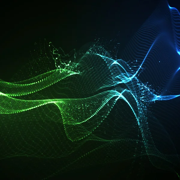 3D照明ネオンデジタル波 — ストックベクタ