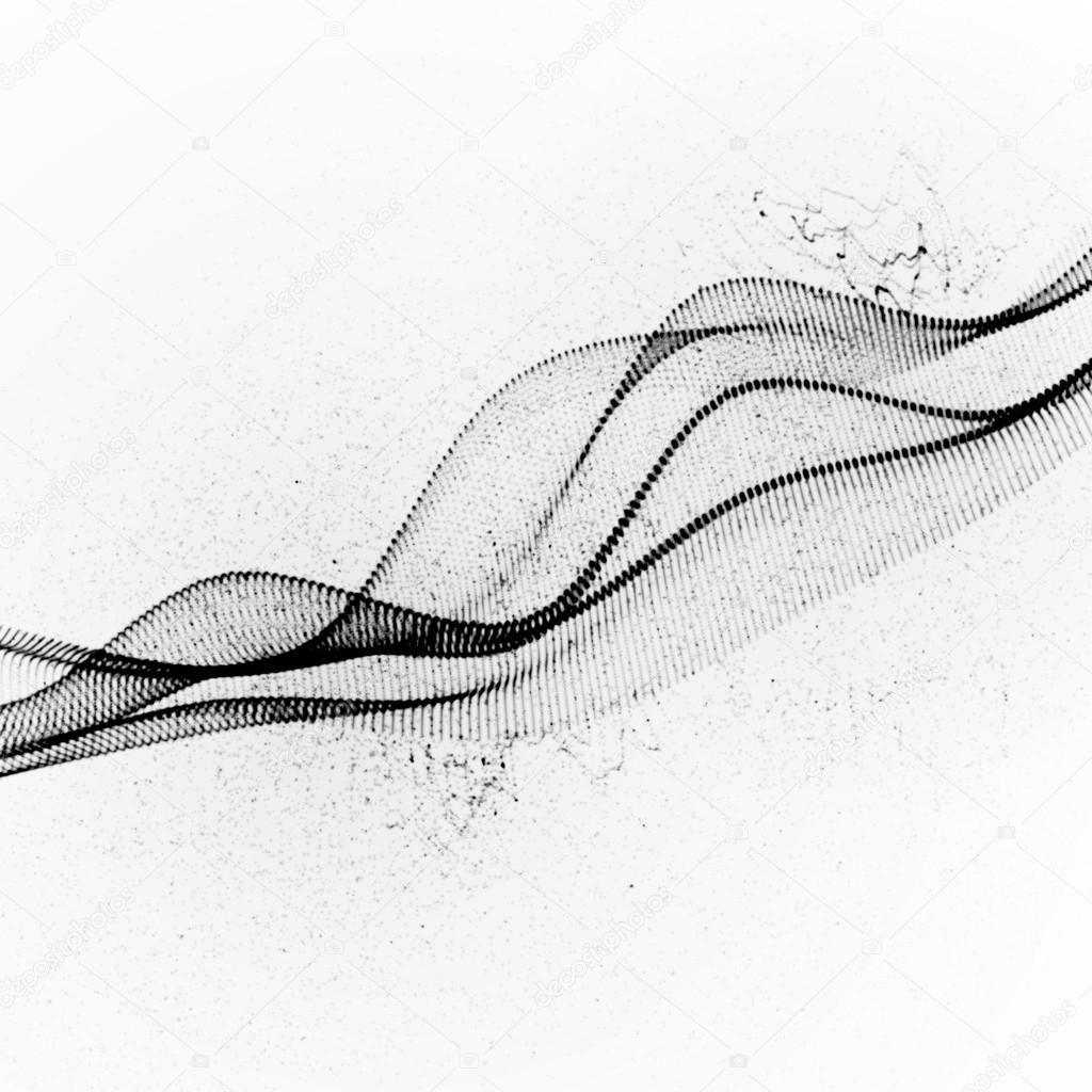 3D ink stylized digital wave