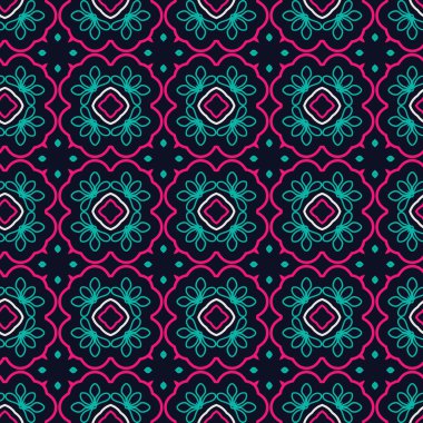 Sorunsuz çiçek etnik desenli