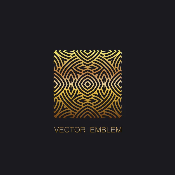 Art deco zlatý odznak — Stockový vektor