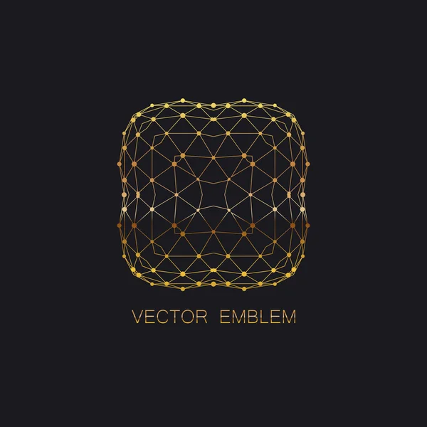 Art deco zlatý odznak — Stockový vektor