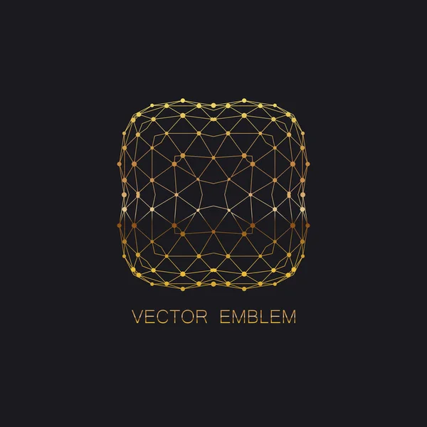 Emblema d'oro art-deco — Vettoriale Stock