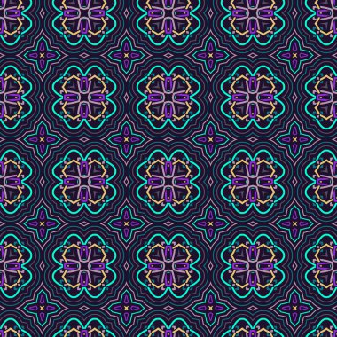 Sorunsuz çiçek etnik desenli