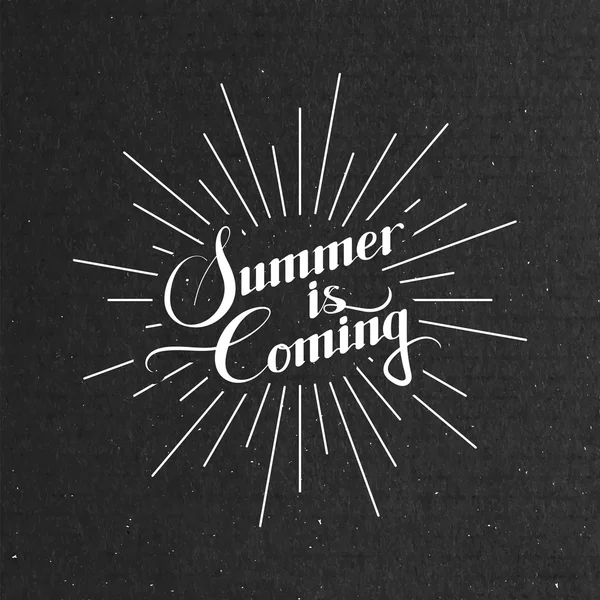 Retro musim panas label dengan sinar cahaya - Stok Vektor