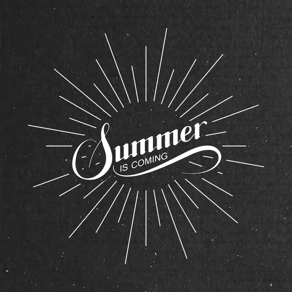 Sommer-Retro-Etikett mit Lichtstrahlen — Stockvektor
