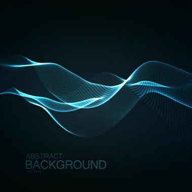 3D ışıklandırılmış neon dijital dalga