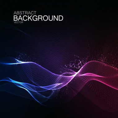 3D ışıklandırılmış neon dijital dalga