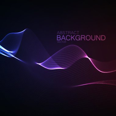 3D ışıklandırılmış neon dijital dalga