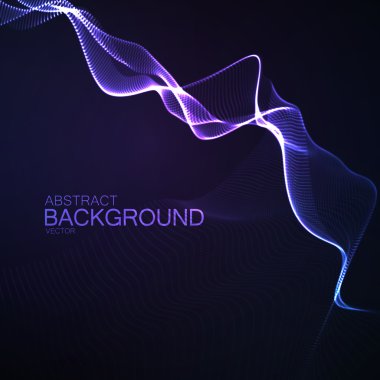 3D ışıklandırılmış neon dijital dalga