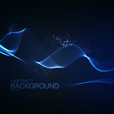 3D ışıklandırılmış neon dijital dalga