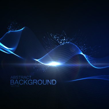 3D ışıklandırılmış neon dijital dalga