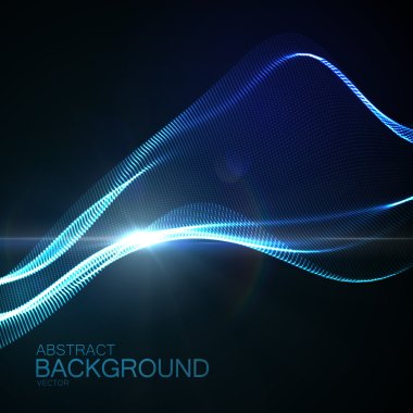 3D ışıklandırılmış neon dijital dalga
