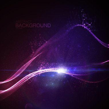 3D ışıklandırılmış neon dijital dalga