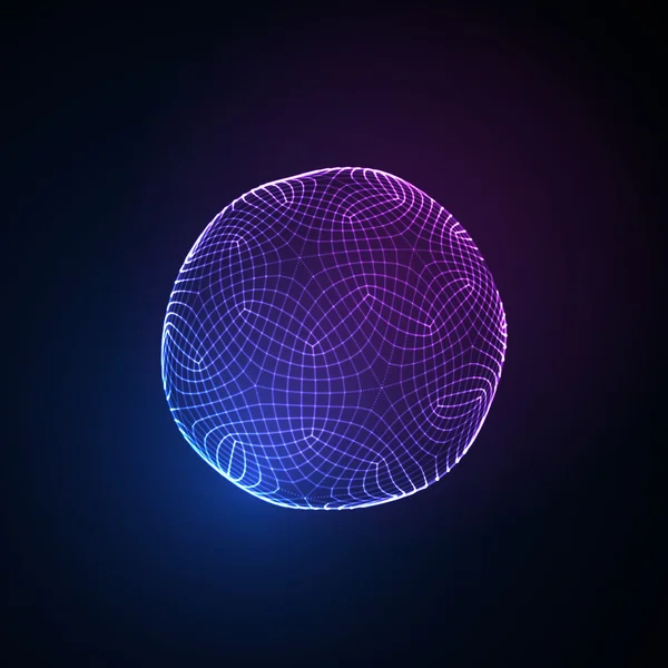 3D освещаемая сфера светящихся частиц — стоковый вектор
