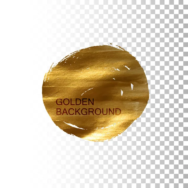 Golden paint stain banner. — Stock Vector