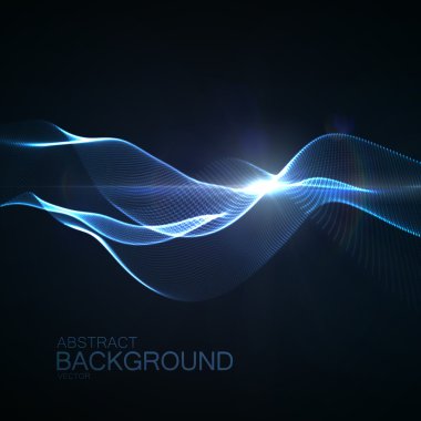 3D ışıklandırılmış neon dijital dalga