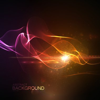 3D ışıklandırılmış neon dijital dalga