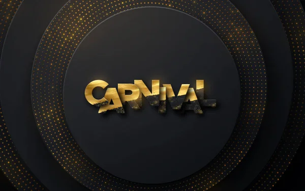 Carnaval Gouden Bord Textuur Met Gouden Verf Glitters Zwart Papier — Stockvector
