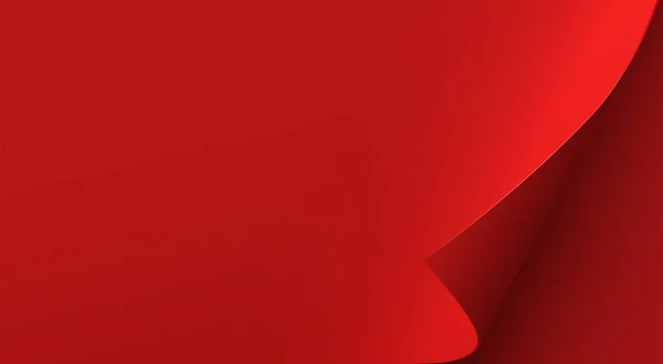 角を丸めた赤い紙シート 抽象的な背景 ベクトルイラスト 広告バナーの背景 — ストックベクタ