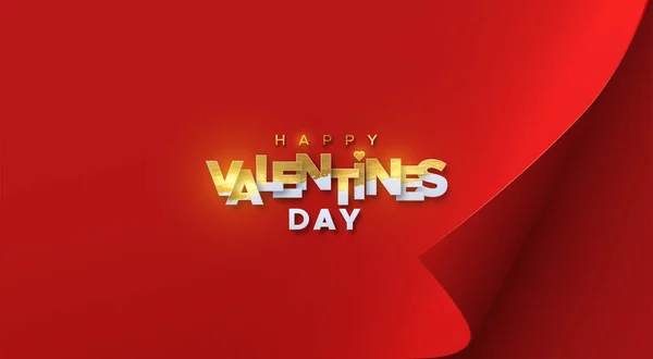 Alles Gute Zum Valentinstag Vektor Urlaubsillustration Aus Weißen Buchstaben Die — Stockvektor