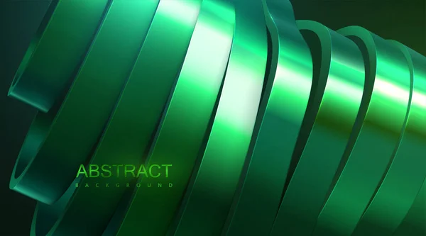 Pokrojona Falista Powierzchnia Wektorowa Futurystyczna Ilustracja Streszczenie Tła Zielonymi Metalicznymi — Wektor stockowy