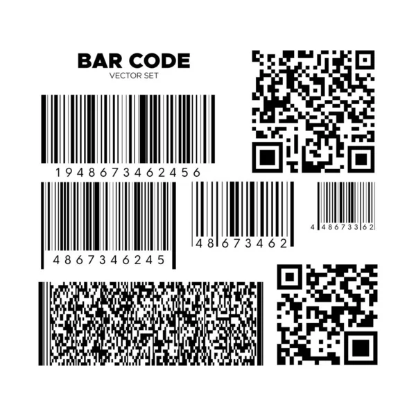 Conjunto Vectores Código Barras Plantillas Códigos Patrones Código Barras Para — Archivo Imágenes Vectoriales