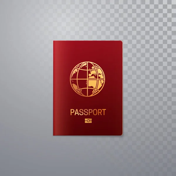 Modelo Passaporte Internacional Ilustração Vetorial Passagem Isolada Fundo Transparente Conceito — Vetor de Stock