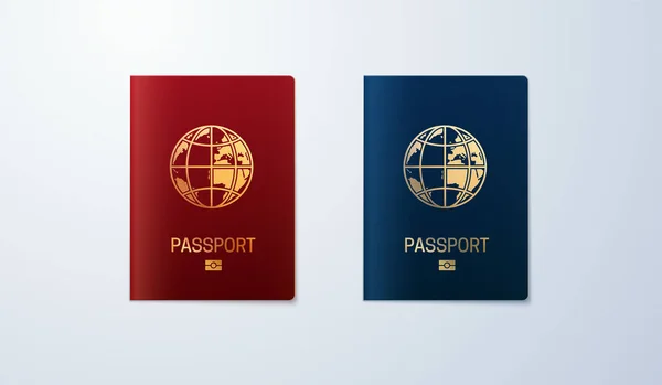 Modèles Passeport International Illustration Vectorielle Laissez Passer Identification Isolé Sur — Image vectorielle