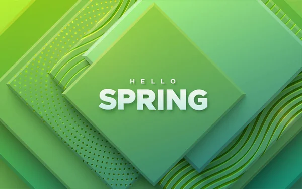 Hallo Frühling Modernes Cover Design Vektor Saisonale Illustration Abstrakter Hintergrund — Stockvektor