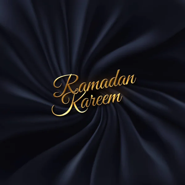 Ramadan Kareem Black Silky Fabric Abstract Background Muslim Holy Month — Stock Vector