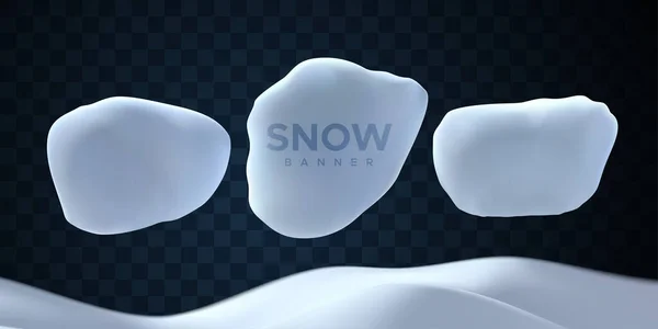 Ensemble vectoriel de bannières de neige — Image vectorielle