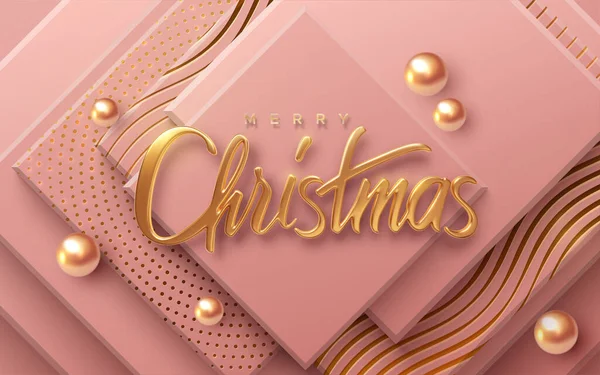 Merry Christmas. Vector 3d illustration. — Stock Vector