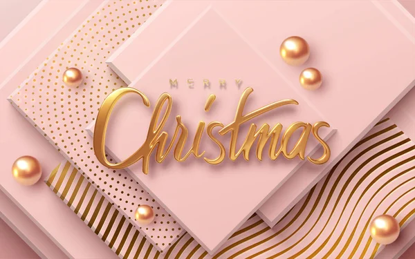 Merry Christmas. Vector 3d illustration. — Stock Vector