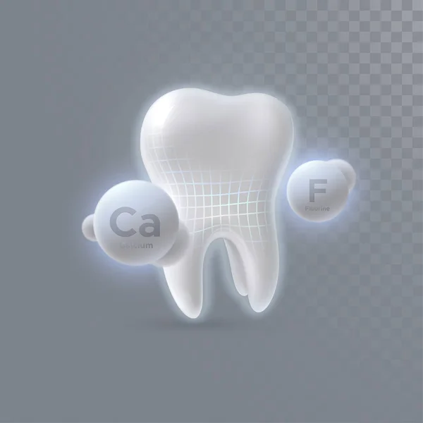 Dent réaliste 3d — Image vectorielle