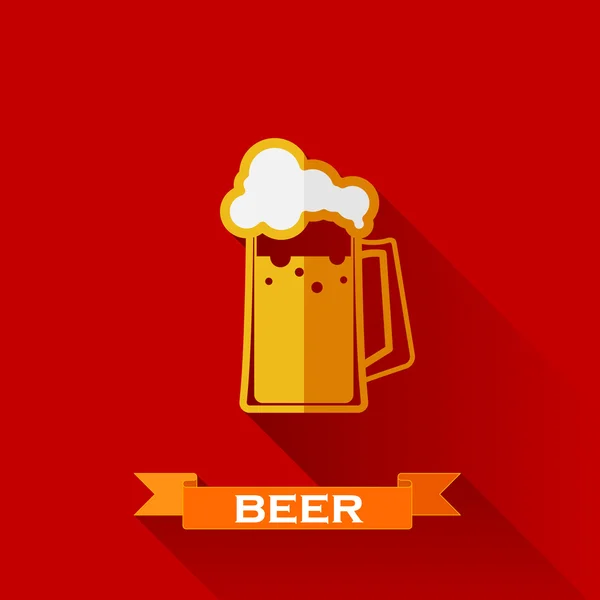 Ilustração com ícone de cerveja —  Vetores de Stock