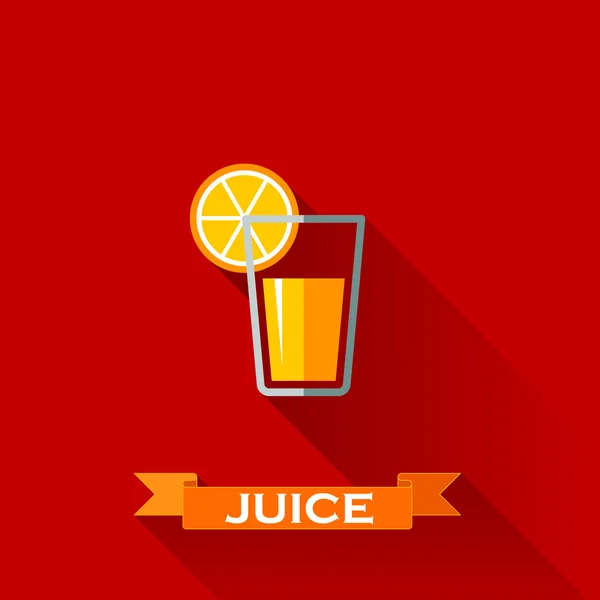Illustration avec un verre de jus — Image vectorielle