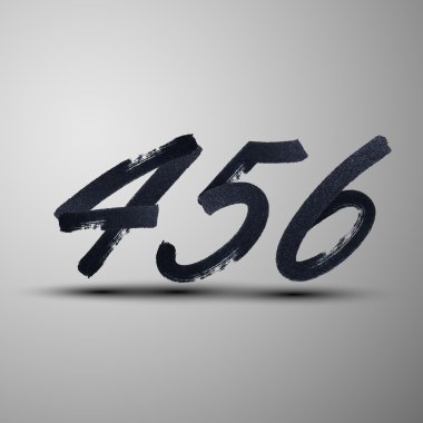 Kaligrafi marker veya mürekkep sayılar kümesi