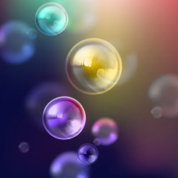 闪亮的肥皂泡泡 — 图库矢量图片