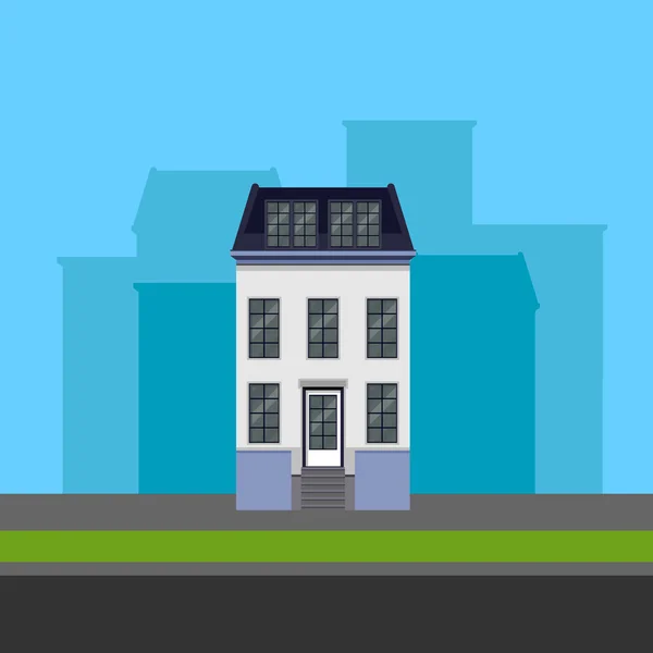 Maison de ville dans un style polygonal plat — Image vectorielle
