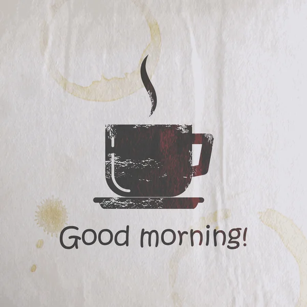 Illustratie met krassen koffiekopje — Stockvector