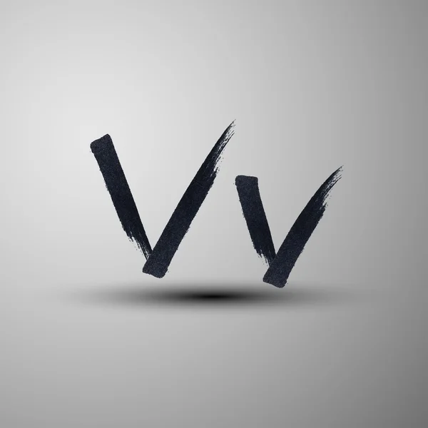 Szabadkézi elem letter V — Stock Vector