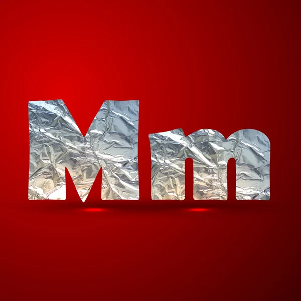 Letras de plata M — Vector de stock