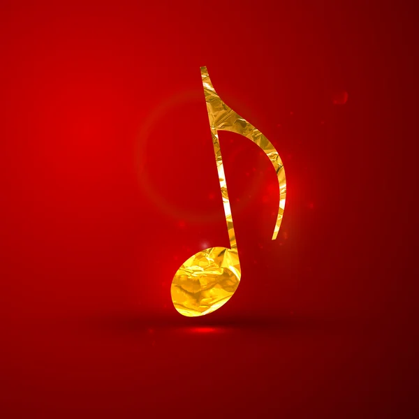 Golden metallic  music note o — Stock Vector