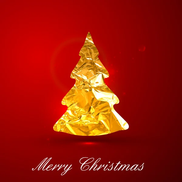 Golden metallic  Christmas  tree — Stock Vector