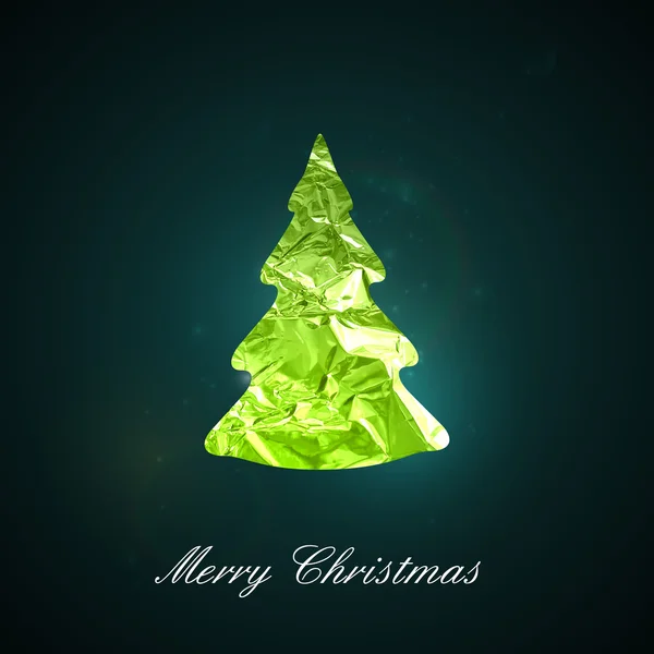 Green metallic  Christmas tree — Stock Vector