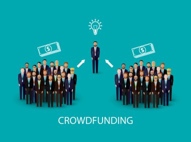 Infographic crowdfunding kavramı.