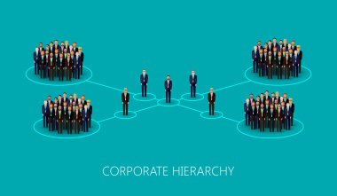 Corporate hierarchy structure clipart