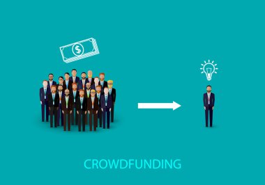 Infographic crowdfunding kavramı.