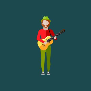 Müzisyen adam gitar ile