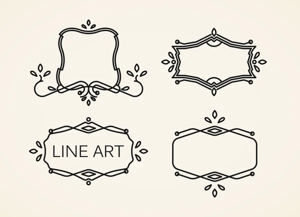 Elementi Line Art — Vettoriale Stock